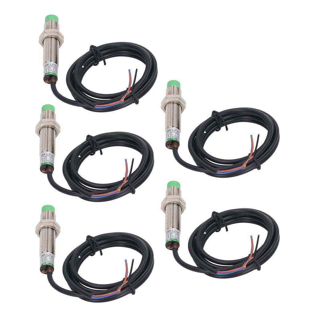 5 Pcs Inductive Proximity Sensor M12 Approach Sensor NPN NC IP65 Waterproof Proximity Switch