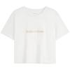 Camiseta Branca Feminina Manga Curta Gola Redonda Corte Solto 47AB814