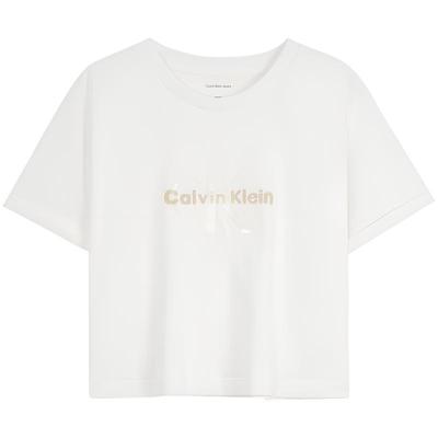 Loose Fit Round Neck Short Sleeve T-Shirt Women Tops White 47AB814