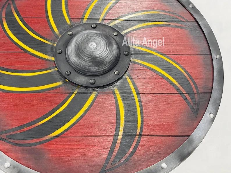 Handmade Ivar the Boneless Viking Shield: Wooden Cosplay LARP Shield