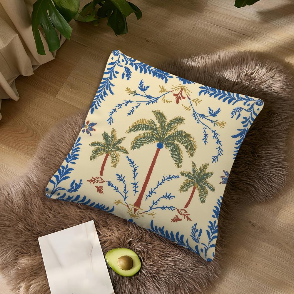 D Flat Printed Palm Tree cushion cover Pillowcase DoubleSided Printing Sofa Cushion Bedroom Bedside PillowCover