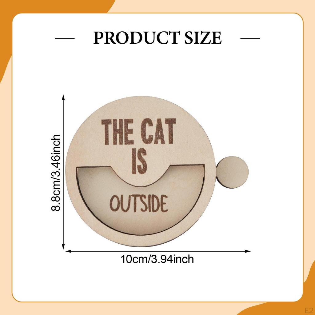 Cat IS In or Reminder Door Sign Cafe Multifunctional Gift Yard Wooden Stable Sturdy Cute