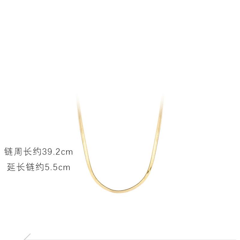DIEYURO 316L Stainless Steel Gold Snake Bone Necklace Fashion Design Love Pendant Personality Thin Street Choker