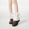 Spicy Girls Bow Foot Cover JK Plush Boots Cover Cute Sheep Ear Leg Warmers  Fall Winter