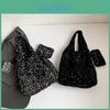 Chic Korean Style Sequin Shoulder Bag Fashionable Large Tote For Casual Daily Use