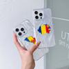 N91 Moldova Flag Art Clear Frame Case for Samsung S25 Ultra A55 iPhone 16 15 Pro Max Xiaomi Redmi Note 13 Feather Chiffon Texture Silver Plated Cover