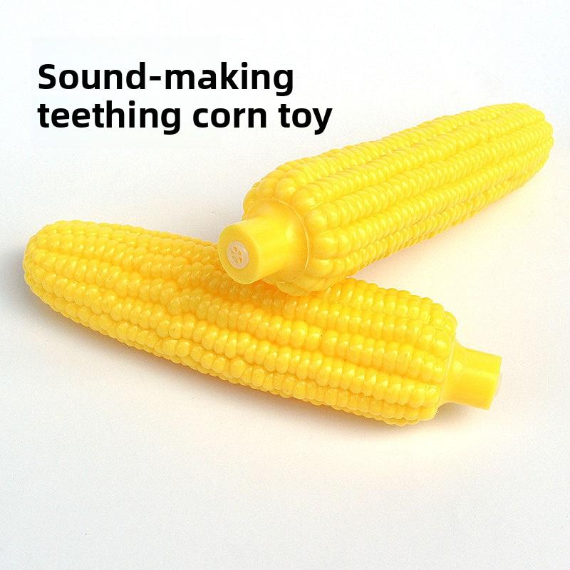 Dog Toys, Sound-making Toys, Rubber Sound-making Toys, Corn Dog Teething and Teeth Cleaning Toys, Self-entertainment Pet Supplies