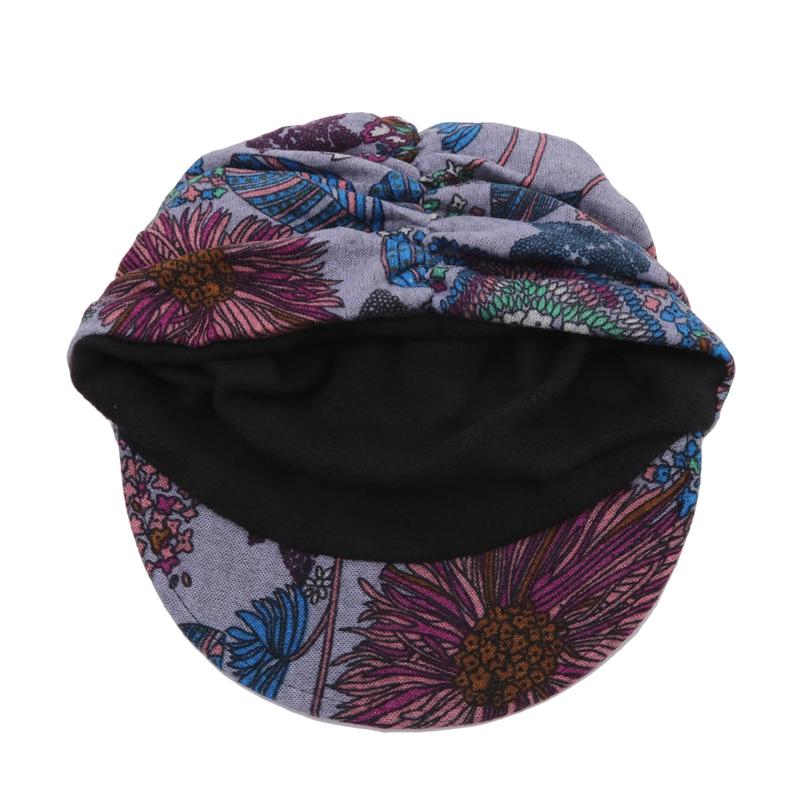 New Short Brimmed Fragmented Flower Hat Versatile Soft Brimmed Ethnic Style Duck Tongue Hat Autumn And Winter Warm Hat