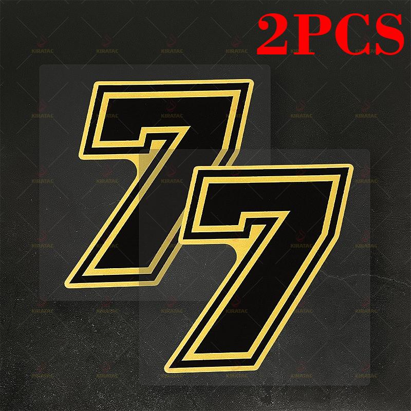 

2pcs Motorcycles Gold Number 0-9 Stickers Waterproof for Motorcycle Fairing Helmet Car Windows Trunk Universal Vinyl Decals S-High 5cm