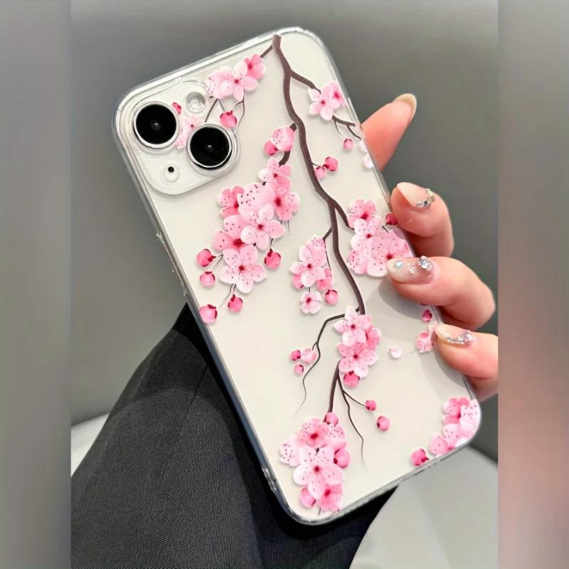 Wzorowe Przezroczyste Drukowane Kwiatowe Etui Pokrowce Skórzane Dla Iphone Xiaomi Samsung Pokrowiec na Telefon Odporny na Zarysowania