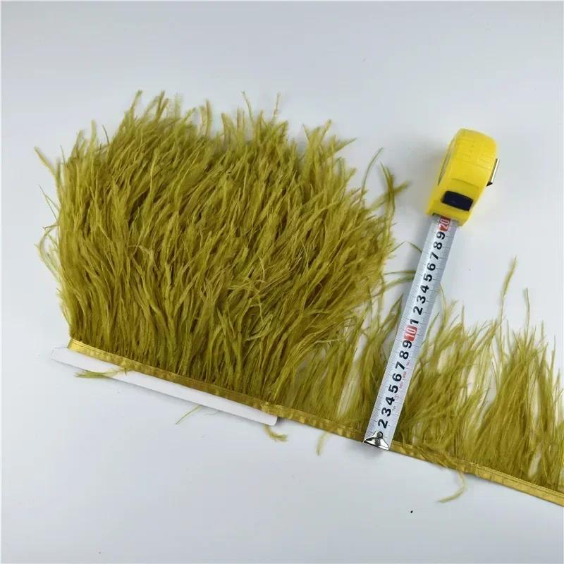 Pluma1Metro Plumas de Avestruz de Colores sobre Cinta Fleco Borla Adorno Cinta 10-15cm 4-6" Adornos de Plumas Blancas Decoración para Decoración de Ropa