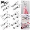 20pcs Spring Loaded Clothes Pins Stainless Steel Wire Clothes Pegs Utility Clips  Kitchen