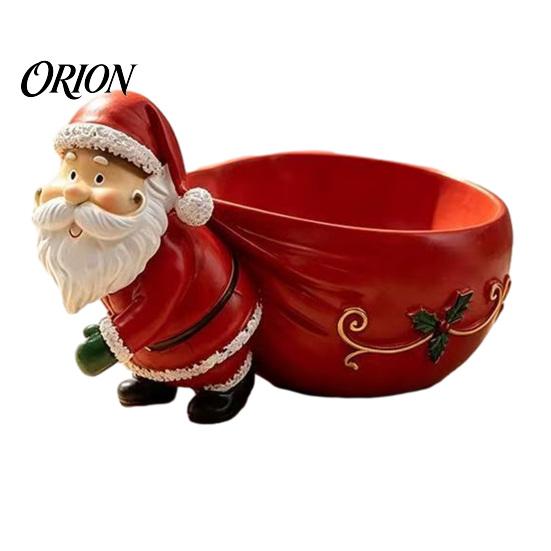 Indoor Holiday Party Supplies Santa Claus Candy Bowl, Resin Christmas Desktop Organizer, Decorative Fruit Dish, Themed Home Accent Creative