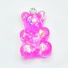 Large Resin Cartoon Bear Keychain with Transparent Sequin Pendant