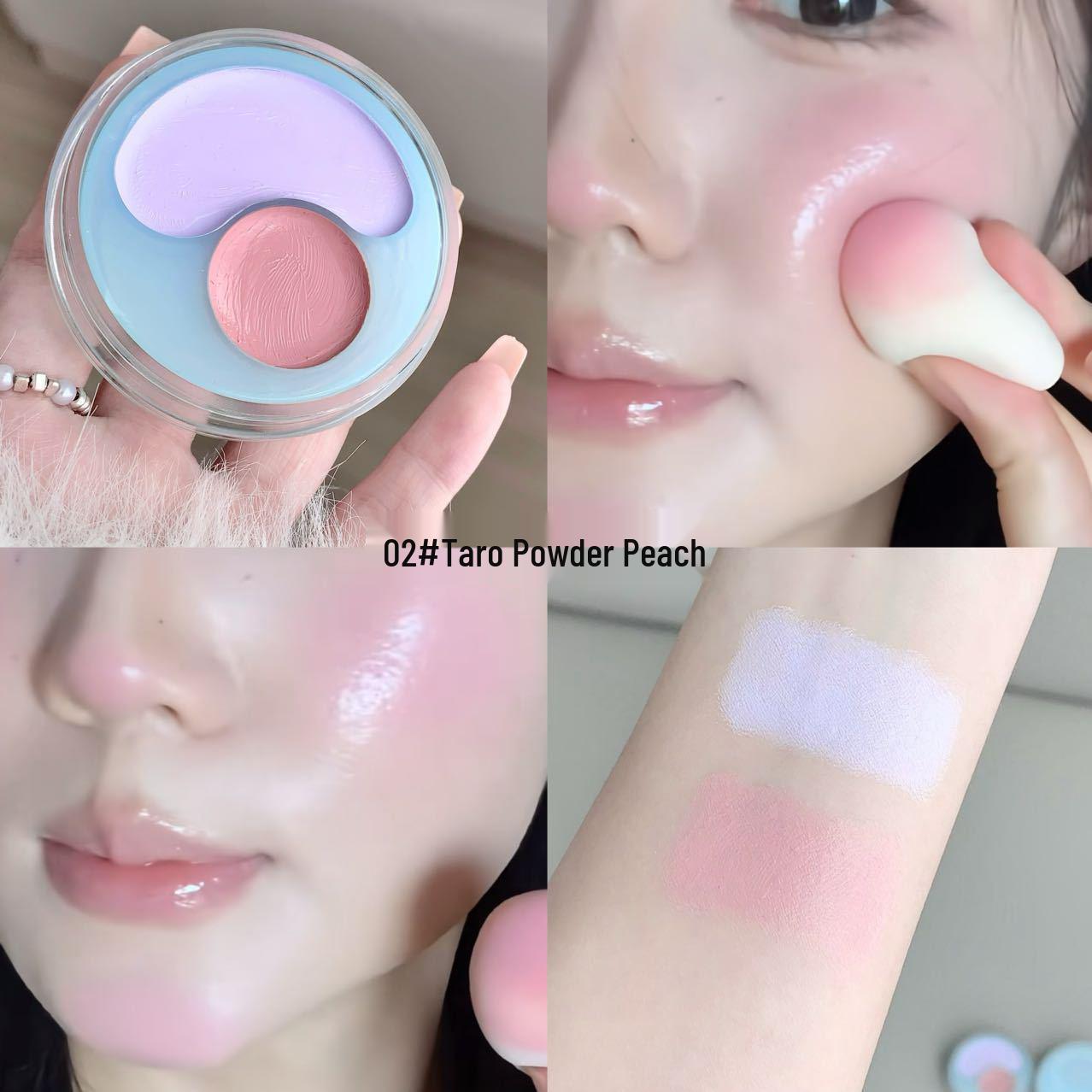 Kakashow Водяная двухцветная палитра румян: Натуральная, Осветляющая, Увлажняющая, Стойкая Румяна