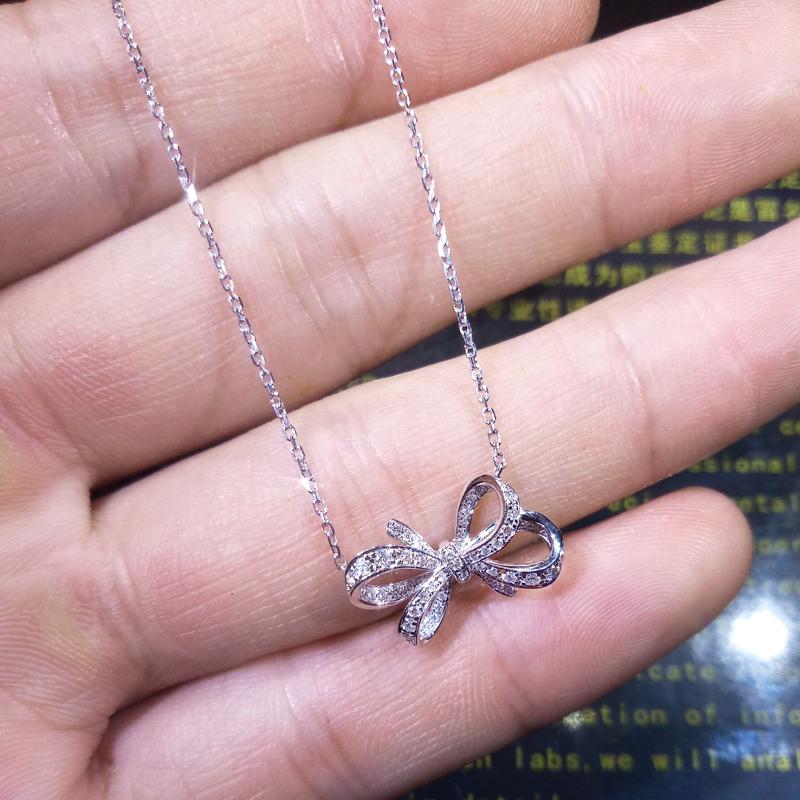 CAOSHI Exquisite Bowknot Shape Pendant Women's Party Necklace Elegant Valentines Gift for Girlfriend Daily Accessories Wholesale
