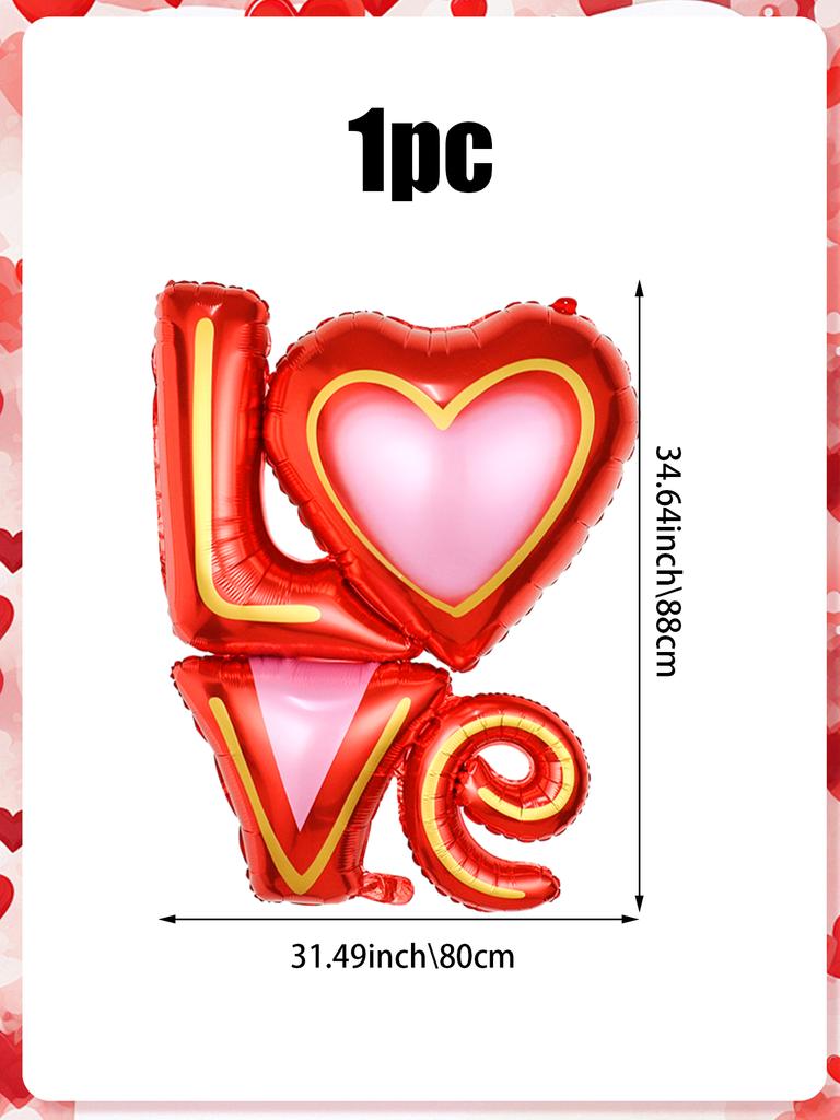 1pc Valentine's Day One-piece Love Aluminum Foil Balloon, for Valentine's Day, Birthday Decoration, Bachelor Party, Anniversary