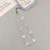 Phone Strap Bracelet Transparent  Butterflies Beads Hanging Cord Cellphone Backpack Pendant Lanyard Small Fresh