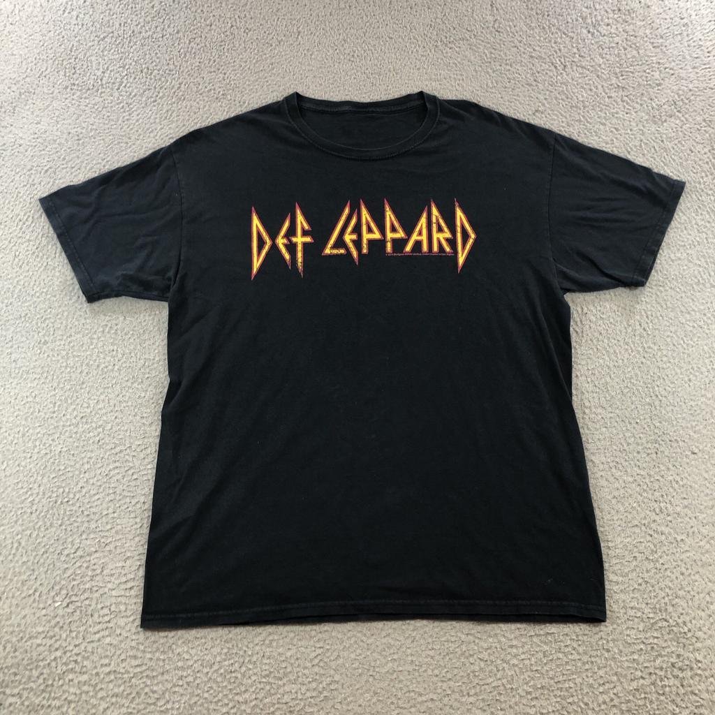 def leppard t shirt Men’s L Black Rock Band Unisex T-Shirt