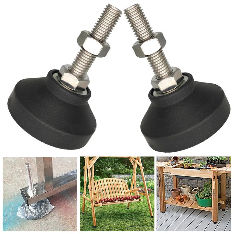 M8 M10 M12 Adjustable Leg Thread Type Adjustable Levelling Feet Swivel Base Articulating Leveling Legs Furniture Support Leg New