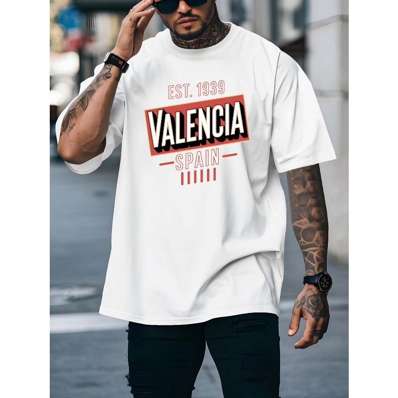 

Valencia Men S Graphic Tees Designed for Basketball Practice, Featuring Round Necks And Short Sleeves, Perfect for Urban Style And Gym Sessions S белый