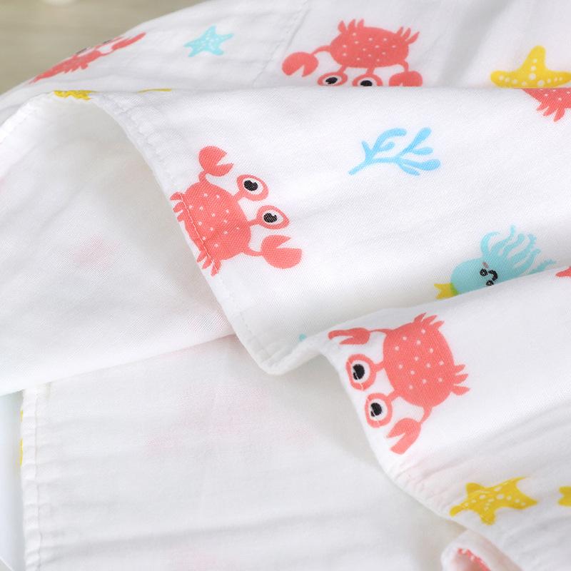 Newborn Six-Layer Cotton Gauze Bath Towel & Swaddle Blanket