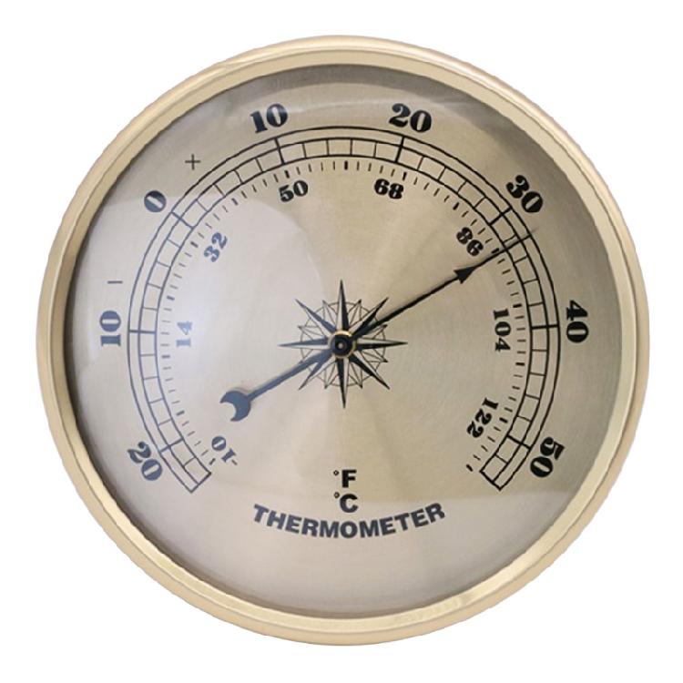 Gold Frame Gold Literal Diameter 90mm Thermometer for Home Office Decorations