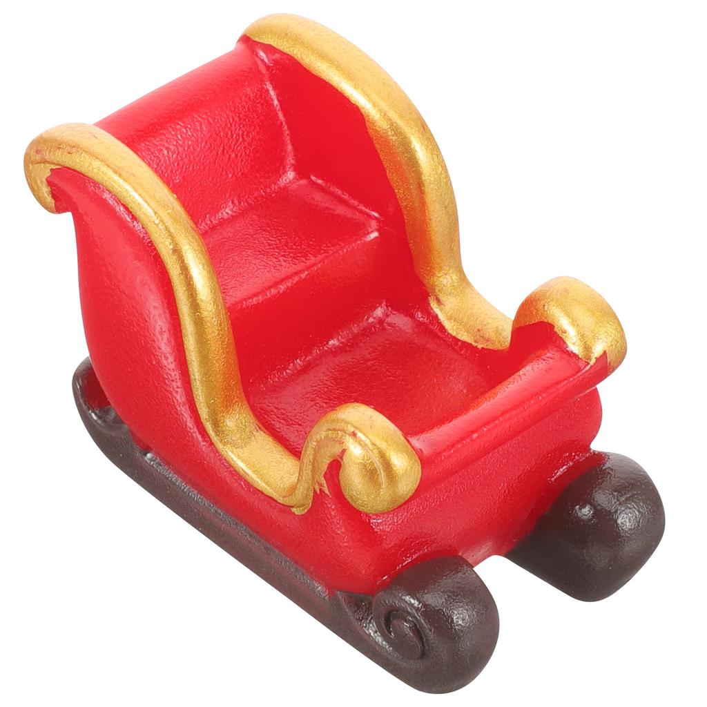 Christmas Decorations Sleigh Micro Landscape Snow Ornaments Resin (deer Carriage) Red Party Favors Elder