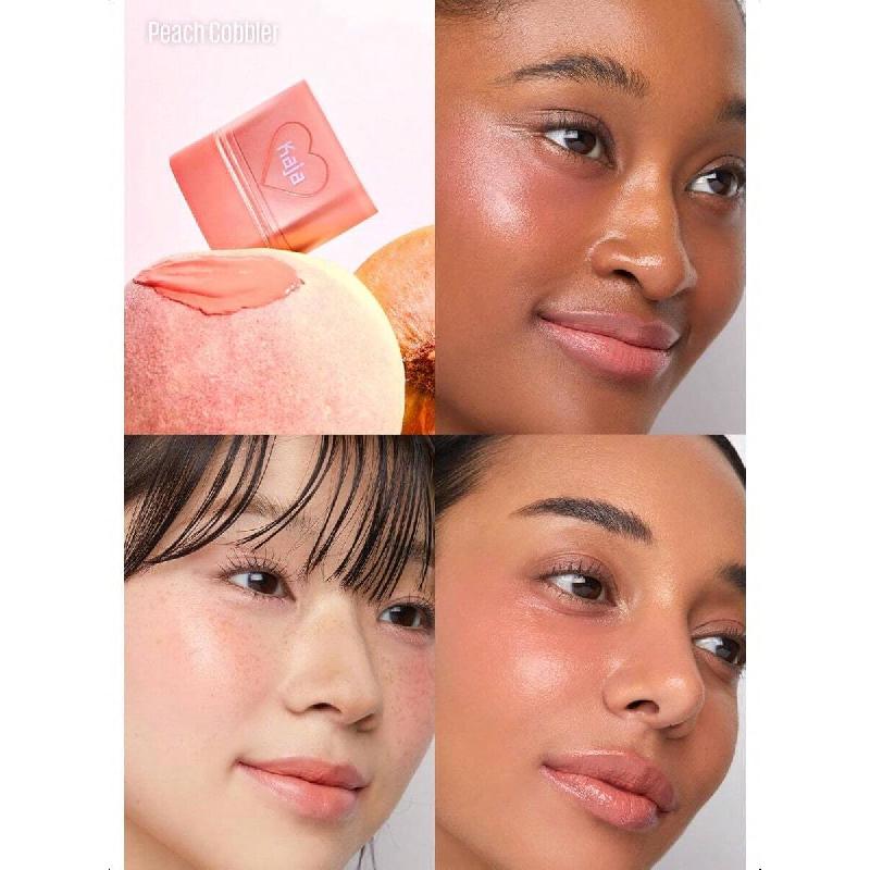 Kaja Dewy Bar - Creamy Multi - Stick Blusher & Lip Balm 03 Peach Cobbler 10g+ Juicy Glass Lip Oil 05 Plum Paloma Bundle, Sheer To Medium Buildable