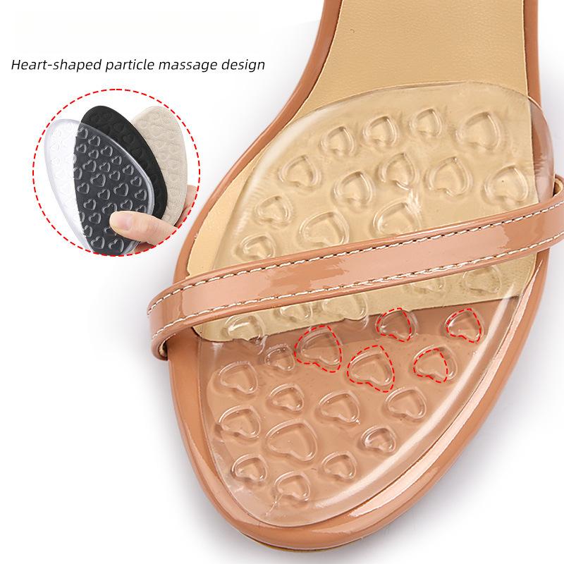 Forefoot Pad High Heels Comfortable Anti-wear Forefoot Stick Foot Forefoot Heart-shaped Particles Massage Soft Shock Absorption Half Size Pad