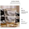 OLOEY Japanese Style Gold Rim Hammered Glass Cup