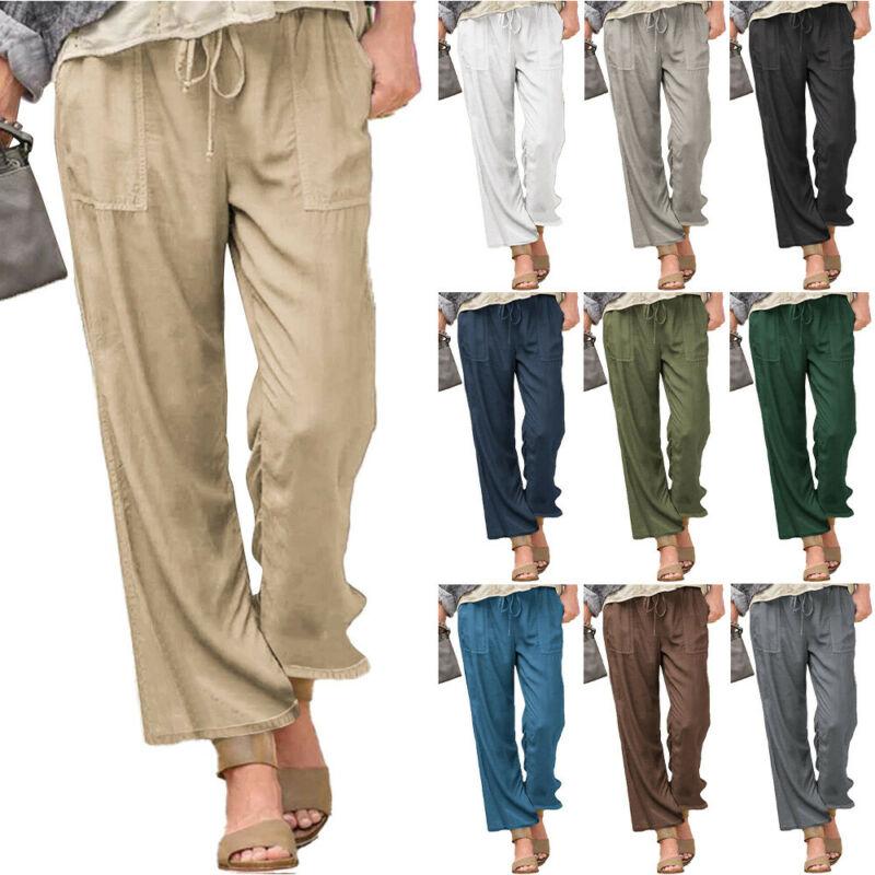 Buy Women Summer Multi-Pocket Wide Leg 