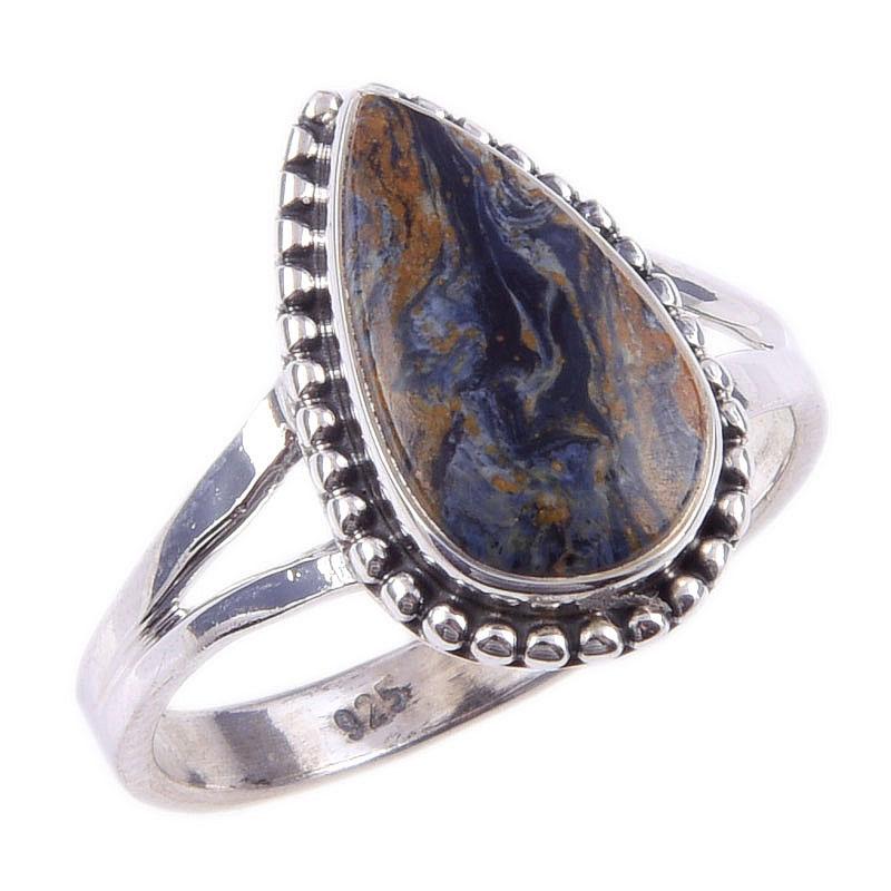 Natural Pietersite Gemstone Handmade 925 Solid Sterling Silver Ring Size 7 M6l68
