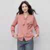 Women's Chiffon Bow-Knot Tie-Neck Long Sleeve Blouse