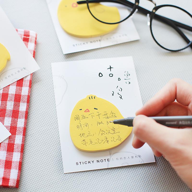 Buy 4pcs Yellow Chicken Sticky Note Cute Memo Pad 30 Sheets Adhesive ...