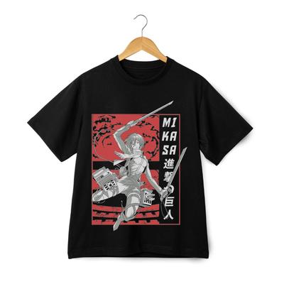 T-shirt Grafica Unisex Mikasa Ackerman Attack on Titan - Maglietta Anime a Maniche Corte