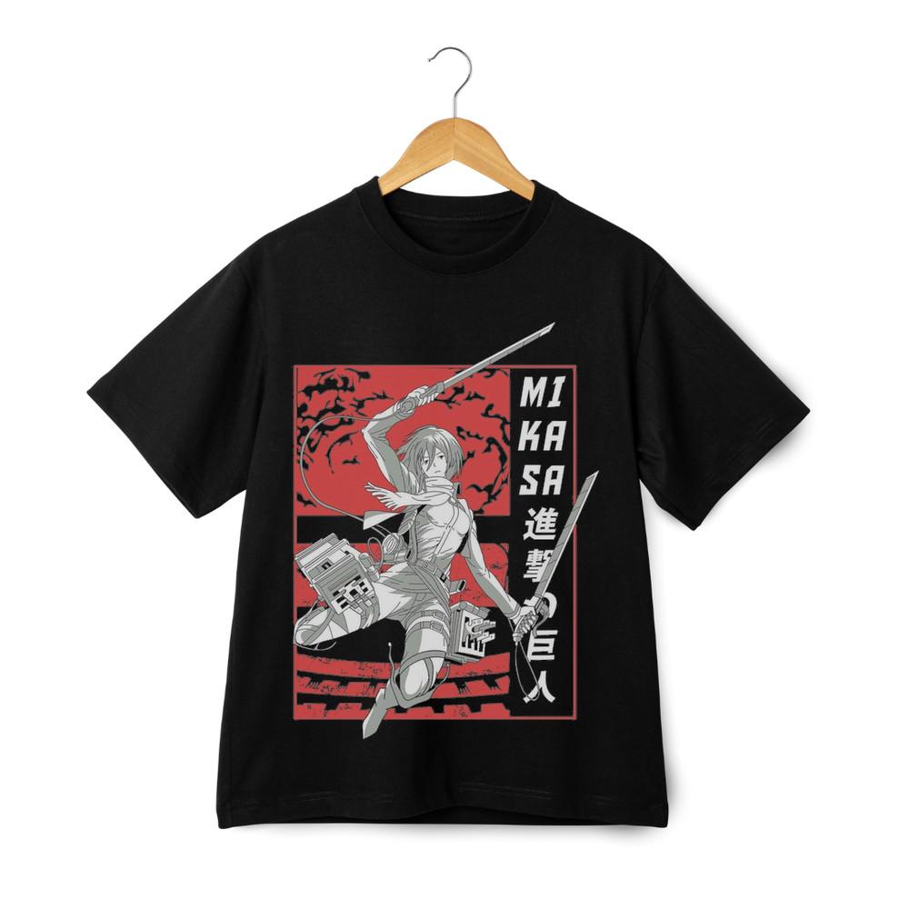 

Mikasa Ackerman Attack on Titan Unisex Graphic T-Shirt - Anime Short Sleeve Tee S