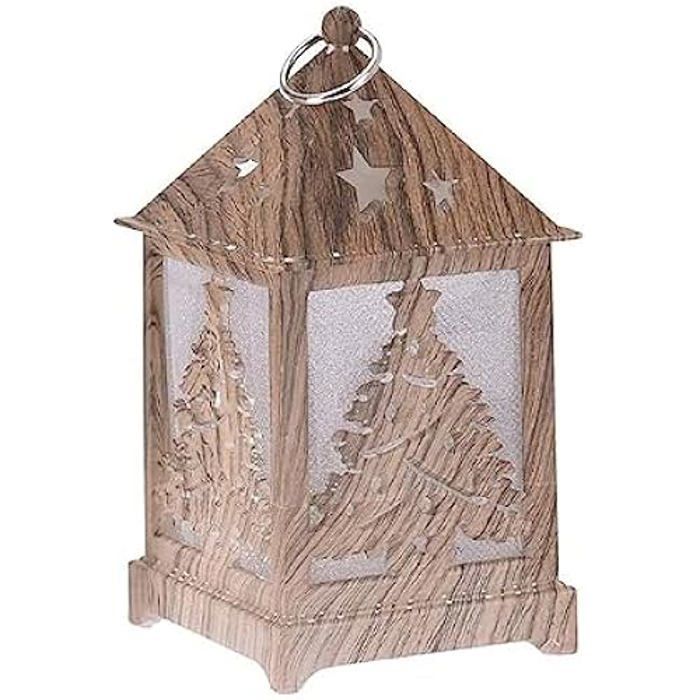 Lanterne LED en bois - EDP - Marron - Extérieur - Electrique - Contemporain