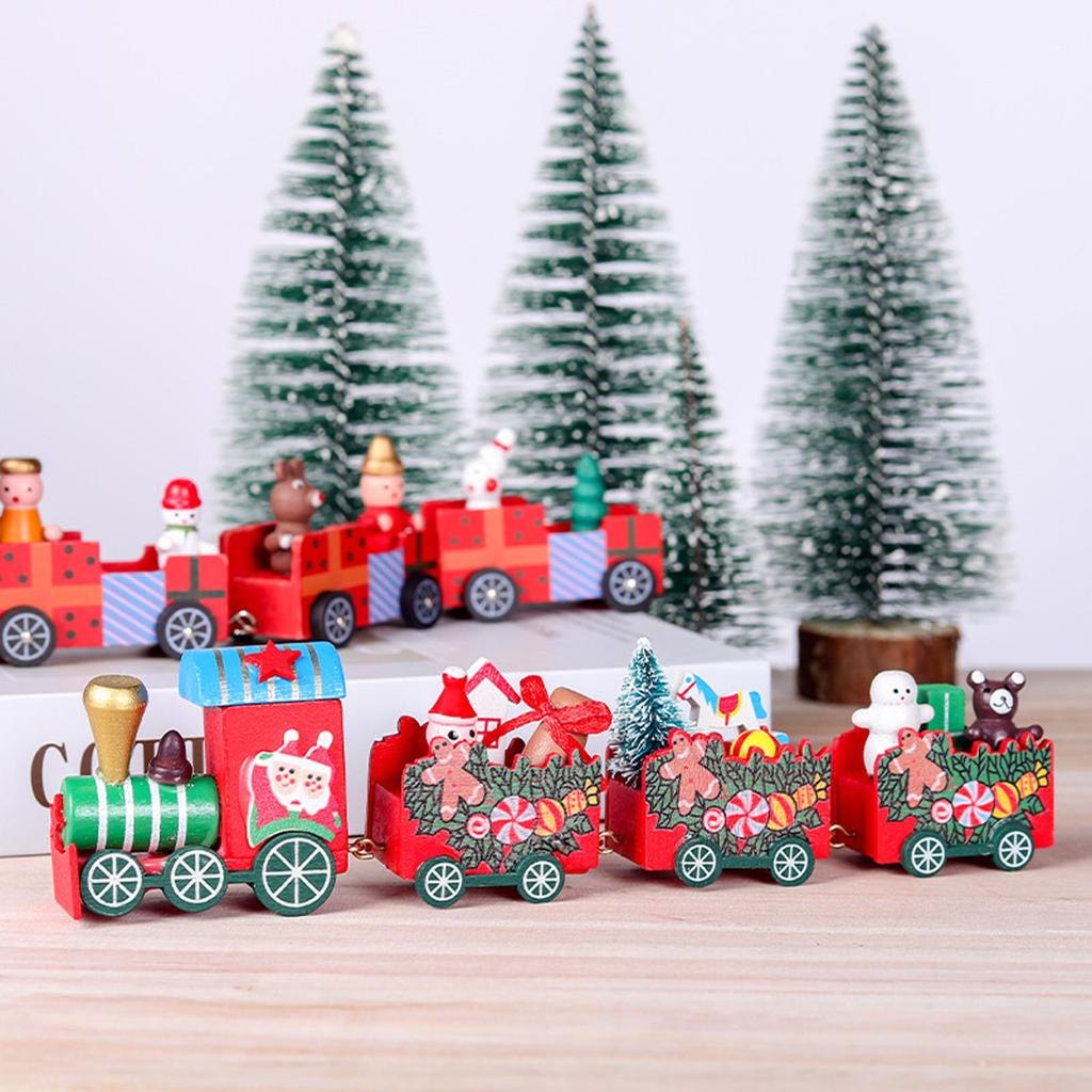Christmas Decoration Wooden/plastic Train Home Decor Christmas Ornament Merry Christmas Decoration for Christma Deco