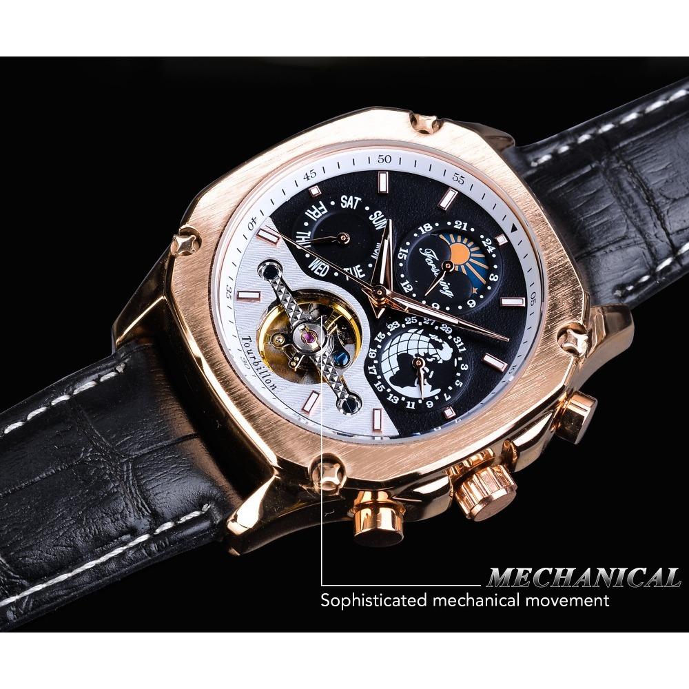 Forsining Men's Fashion Leisure Hollow Multi-function Waterproof Automatic Mechanical Watch S1158-12-A