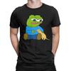 Men T-Shirt Pepes With Cat Novelty Cotton Tee Shirt Short Sleeve  T Shirts Crew Neck Clothing Printing