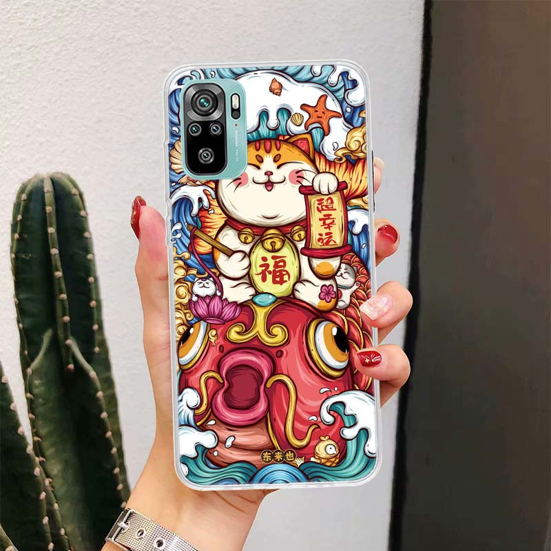 Lucky Cat Maneki Neko Japanese For Xiaomi Redmi Note 14 13 12 11 Pro Plus Phone Case 14S 12S 11S 11E 11T 10S 10 9S Fundas Cover