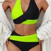 European and American New Swimsuit Split Splicing Contrasting Color Bikini Seaside Bikini Color Matching
