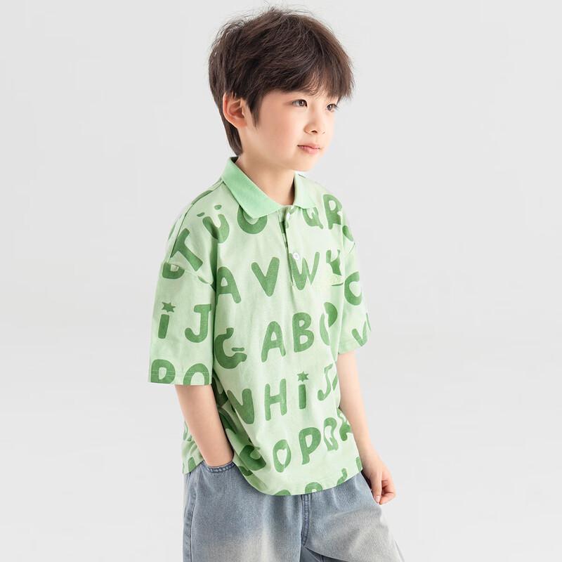 Duoduoja Boys  Summer All-Over Print Cotton Polo T-Shirt 150
