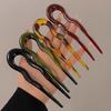 Wavy U Shaped Hair Stick for Stylish Hairstyles Elegant 2 Prong Updo Pin for Women Girls Handmade Headwear Accessories