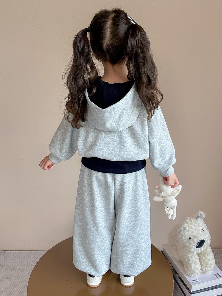 Höstens Sportset för Flickor 2025: Huvtröja med rosett för tidig höst