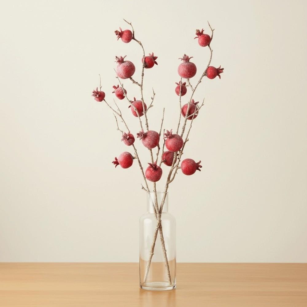 Künstliche Granatenzweige Plastik-Bonsai Falsche Blumen Schaumstoff-Früchte Zweige Handgefertigt Elegante Kunstpflanzen