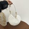 Muschelstrick-Häkel-Crossbody-Umhängetasche,Perlenketten-Handgeflochtene Damen-Schlingentasche,Elegante Zarte Niedliche Kompakte Geldbörse