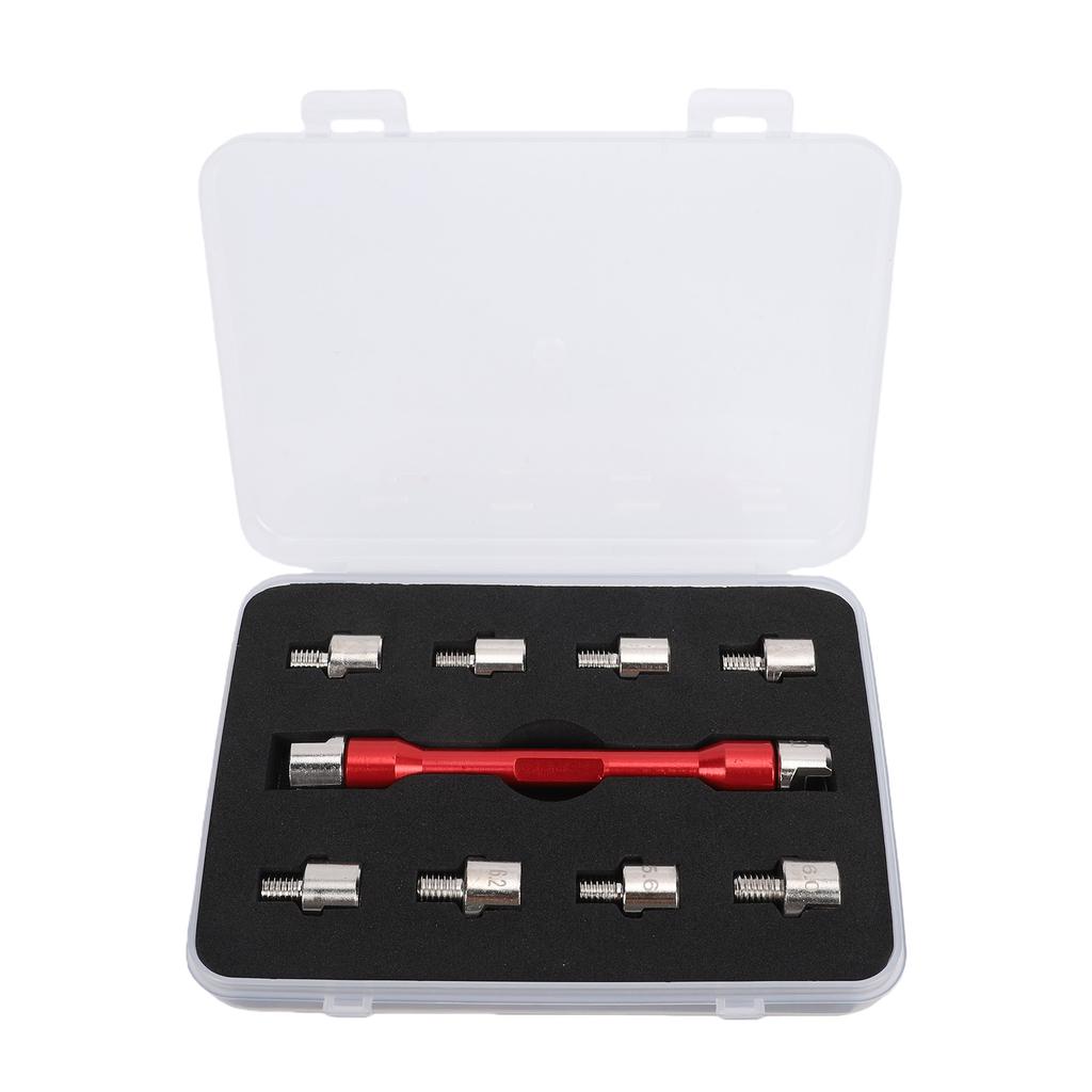 Motorcycle Spoke Wrench Set 5.0 6.8mm High Hardness Spoke Spanner Repair Tool for Motorbike Scooter Red
