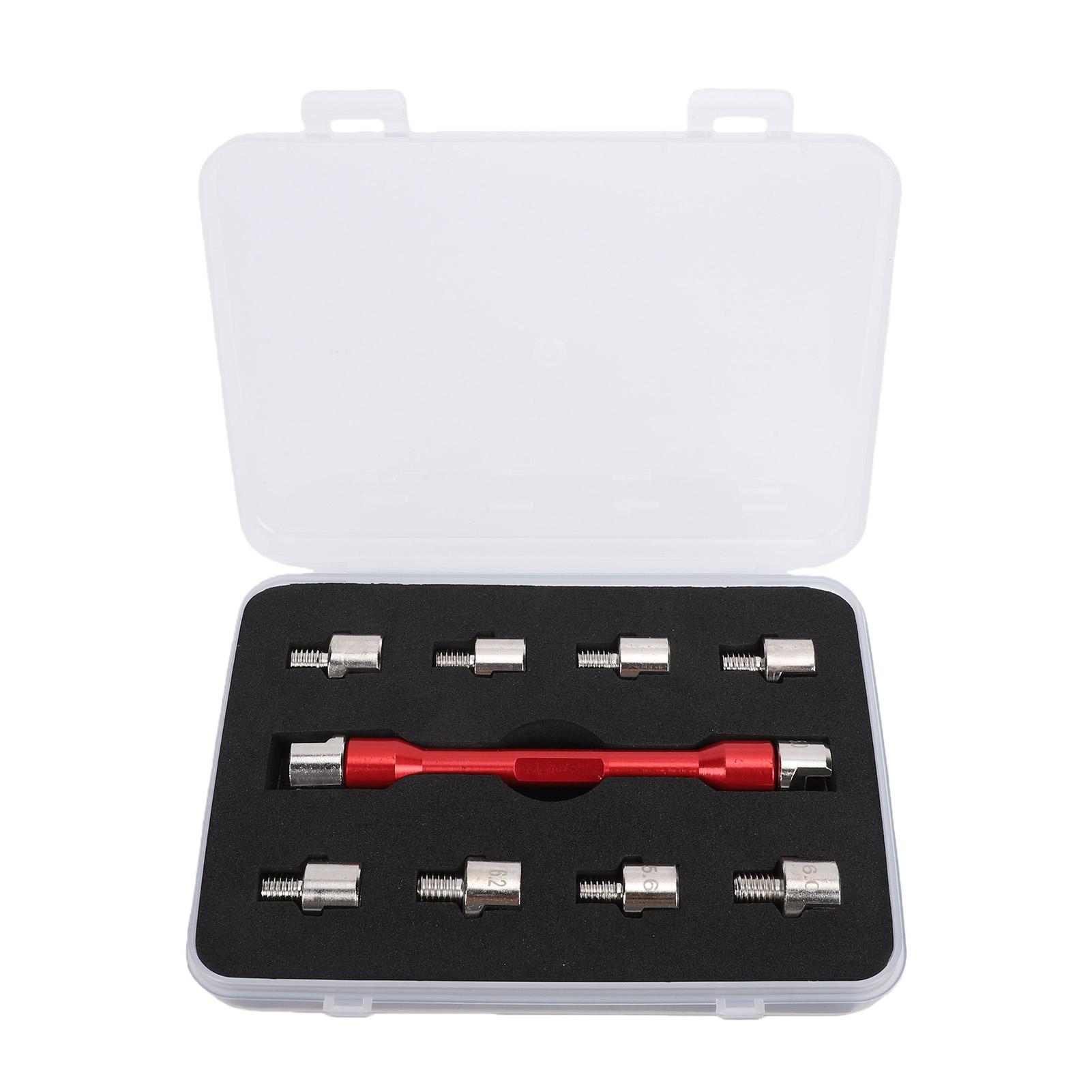 Sportssss Red Motorcycle Spoke Wrench Set 5.0 6.8Mm High Hardness Spoke Spanner Repair Tool For Motorbike Scooter
